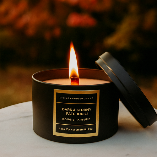DARK & STORMY- Patchouli- Black Cherry - 14 oz Candle